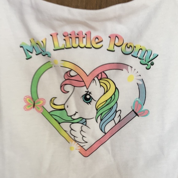 My little pony white crop top summer casual sleeveless retro size L juniors - Picture 10 of 16